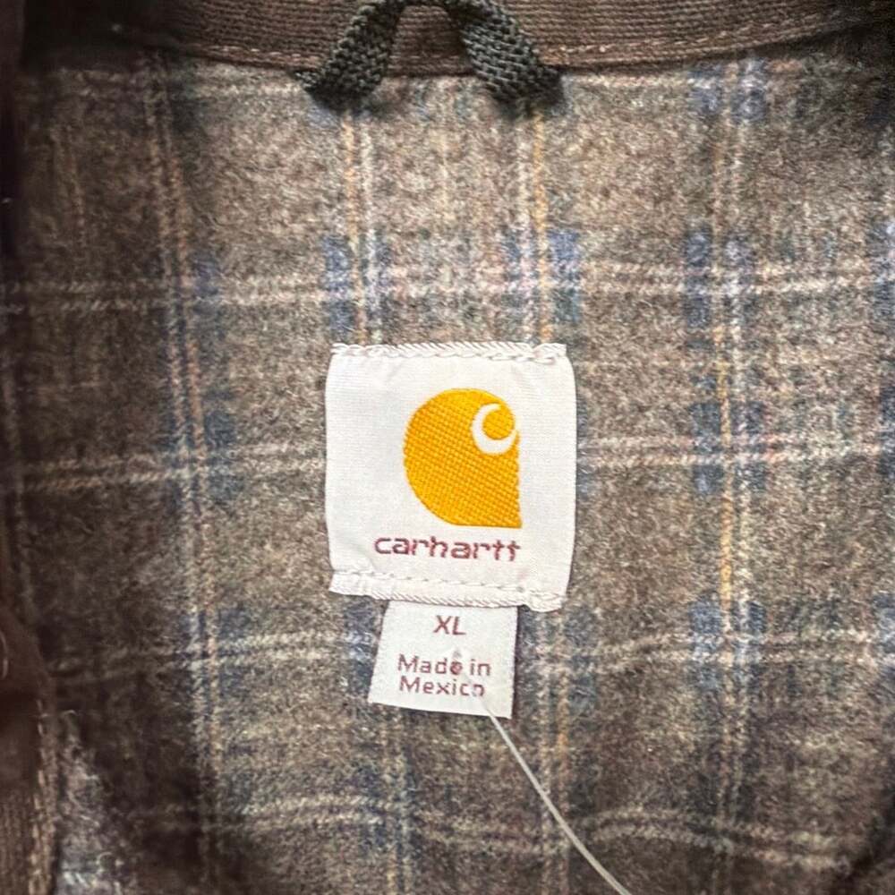 Carhartt Detroit Jacket Brown Canvas Blanket Lined - Picture 4 of 6